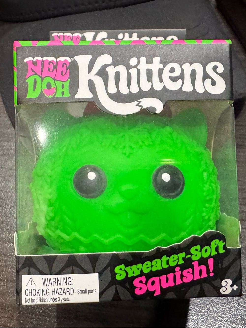 HTF Schylling NeeDoh Knittens Green Sweater Soft Squish Toy
